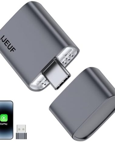 Wireless CarPlay Adapter for Apple iPhone 2025 Upgrade, Converts Factory Wired to Wireless, No Delay, Stable Connection, Mini Apple Carplay Wireless Adapter for iOS 10+ and Car from 2018+,USB/Type C