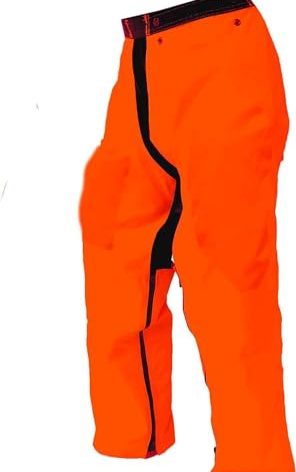 FORESTER EZ-Zip Wrap Around Chainsaw Chaps - 360 Degree Below The Knee Protection - Adjustable Belt Chain Saw Chaps for Men or Women - Full Wrap Zipper Chainsaw Pants (37in, Orange)