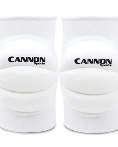 Cannon Sports Pro Volleyball Knee Pads – Thick Padded Sponge for Extra Support – Breathable Anti-slip Collision Avoidance Pro Knee Pads – Volleyball, Basketball, Wrestling, Working & More (White, Large)