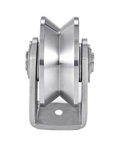 Stainless Steel 3in V Groove Heavy Duty Track Wheel Rigid Caster Sliding Gate Roller for Swing Sliding Gate