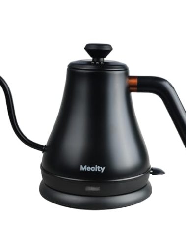 Mecity Electric Kettle Gooseneck Water Kettle Stainless Steel Tea Kettle Water Boiler Fast Heating, Auto Shut Off, 27 fl oz, 1000W, Matte Black