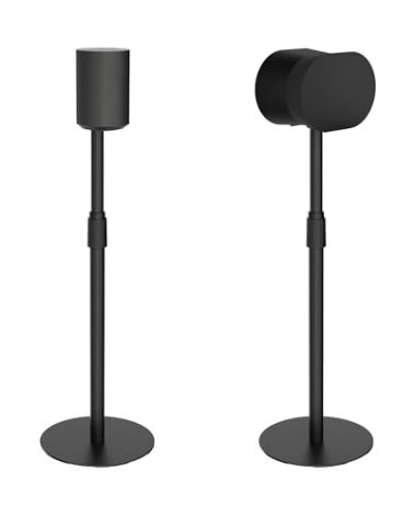 PEGZONE Adjustable Height Speaker Stands Compatible with SONOS Era 300 and Era 100, Height Adjustable up to 42.6'', Floor Stands with Cable Management, Speaker Mount, Black, 2 Pack (Pair)