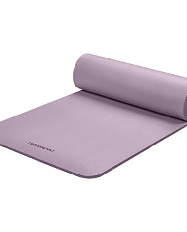 Retrospec Solana Yoga Mat 1/2" Thick w/Nylon Strap for Men & Women - Non Slip Excercise Mat for Yoga, Pilates, Stretching, Floor & Fitness Workouts