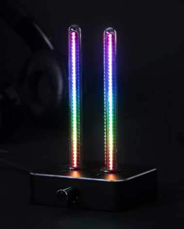 NovelLife Colorful Music Rhythm Light Bar Audio Spectrum Analyzer Display RGB LED Glow Tube Sound Level Meter Indicator MIC Voice Pickup Control Creative Desk USB Lamp Decor Gift