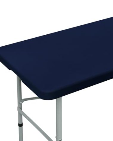 NEWISHER Fitted Rectangle Tablecloth 36 x 60 Inch Elastic Table Cloth Stretch Spandex Table Cover Navy Washable Polyester Table Top Cap Cover for Dining Picnic Camping Indoor and Outdoor