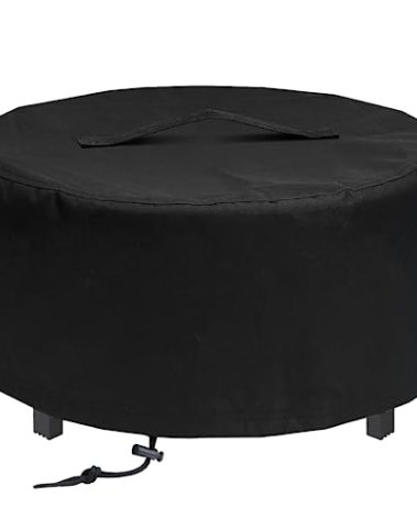 MAVINCHER Fire Pit Cover for Solo Stove - Surround Tabletop Shelter, Elevation for Yukon Wood Burning Outdoor Fire, Black, 54" D x 21" H