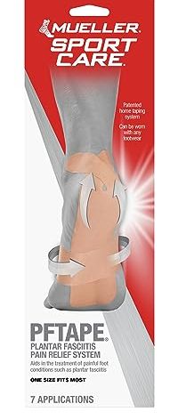 MUELLER Sports Medicine PFTape, Plantar Fasciitis Pain Relief Athletic Tape, Therapeutic Support for the Foot, Disposable, Latex Free, One-Time Use Bandages