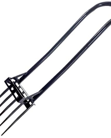 Heavy Duty Broadfork, 46“ Steel Long Handle Garden Broad Fork, Composting Aeration Transplanting Tiller Weeder, Loosening Soil & Breaks up Dirt Strengthen 5 Tines