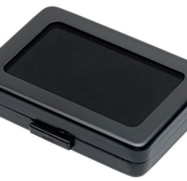 Giftop Glass Top Loose Diamond or Gemstone Display Box Case Holder Show Container Metal (Black Large Rectangle)