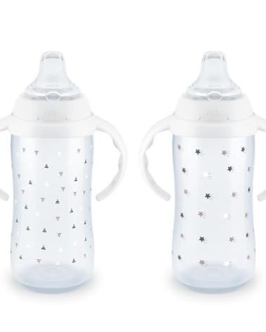 NUK Learner Cup 6+ Months Timeless Collection Amazon Exclusive 10 Oz – BPA Free Spill Proof Sippy Cup 2 Count (Pack of 1)