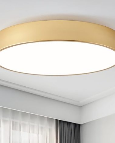 erpymi Modern Gold Flush Mount Ceiling Light 18 Inch, 4-Lights Round Ceiling Light, Minimalistic Ceiling Lamp Acrylic Shade Lighting Fixture for Bedroom Laundry Room Bathroom Hallway