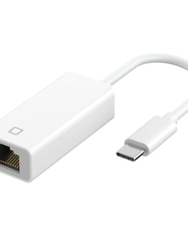 USB C to Ethernet Adapter,[MFi Certified] RJ45 Ethernet LAN Network Adapter with USB Type C Port Devices Compatible with iPhone 16/15/Tablet/Laptop,Plug and Play,Supports Network