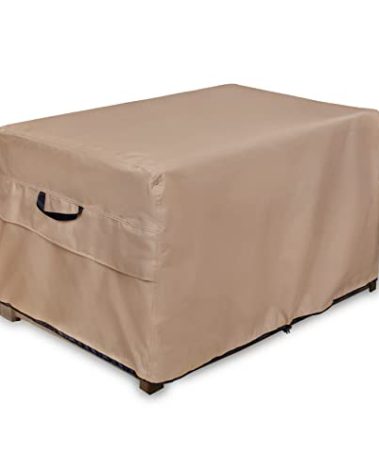 ULTCOVER Patio Deck Box Cover Waterproof for Outdoor Rectangular Resin Storage Box 60-86 Gallon, 46L x 22W x 24H inch