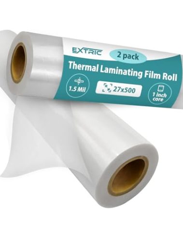 Laminating Film - 2 Pack Glossy Thermal Laminating Roll Easy-Load, 27x500 Inch Laminate Roll - 1" Core, 1.5 Mil