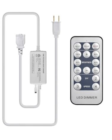 HRGXYUN Dimmer for LED Rope Light,Wireless Dimmer Remote and Controller with Memory Function, Ideal for Indoor Home, Cabinet, DIY