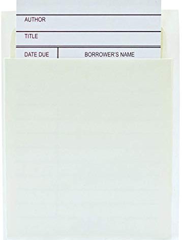 Jot & Mark Library Kit with 100 Book Card Pockets and Catalog Checkout Cards | Perfect for creating School Classroom, Church, Social Group and Personal Libraries