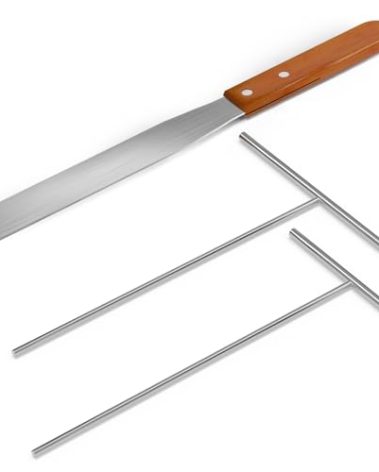 Lilithye Crepe Spreader and Spatula Kit Stainless Steel Crepe Spreader Tool 5", 7" Spreaders and 12" Spatula(3 Pcs)