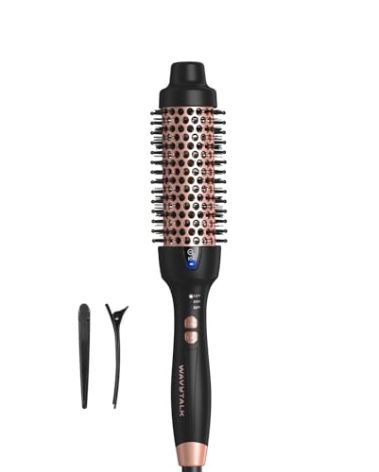 Wavytalk Updated Version Thermal Brush for Blowout Look, Blowout Express 1.5 Inch Ionic Thermal Round Brush Makes Hair Smoother Get Natural Curls, Dual Voltage, Easy to Use