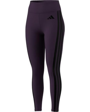 Adidas Women's Optime Essentials 3-Stripes 7/8 Training Leggings, Aurora Plum/Black, X-Large/Tall