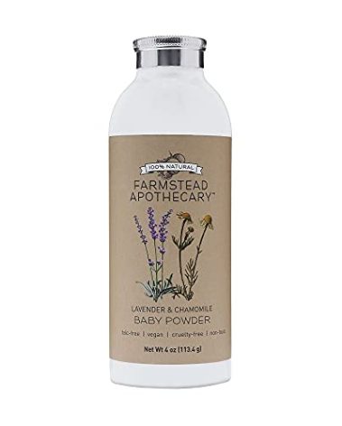 Farmstead Apothecary Plant-Based Baby Powder- (Talc-Free) with Chamomile, Calendula & Lavender 4 oz (1 Pack)