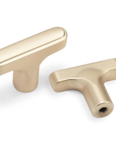 Amasideca 10 Pack Champagne Bronze Kitchen Cabinet Knobs - Zinc Alloy Drawer Pulls - Solid Cupboard Hardware, AM1812
