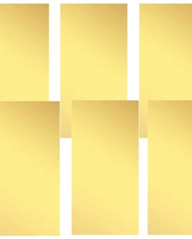 Brass Sheet, Shim Stock Assortment, 6" Length x 3" Width, 0.002", 0.004", 0.006", 0.008",0.012" and 0.016" Thickness, Brass Shim Stock 6 Pieces