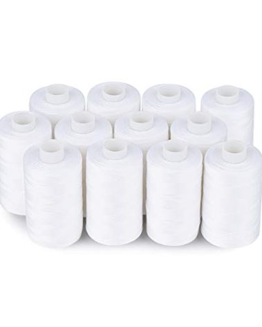 Simthread All Purposes Cotton Quilting Thread 50s/3 Thread for Piecing Sewing etc - 550 Yards Each (12 White)