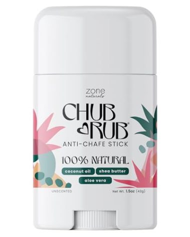 Zone Naturals Chafing Stick - 100% Natural Chub Rub Stick - Friction Defense Anti Chafing Stick Reduces Rubbing and Irritation - 1.5 Ounce