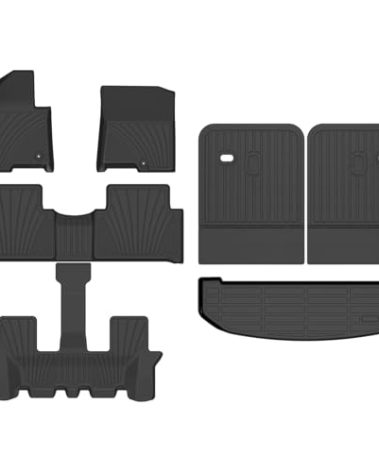 Binmotor-All Weather Floor Mats Cargo Liner Custom Set for Kia Sorento 2021-2025 2026 Hybrid (PHEV & HEV) / Sorento Plug-in Hybrid 6/7 Passenger, Heavy Duty TPE Car Floor Liners Accessories
