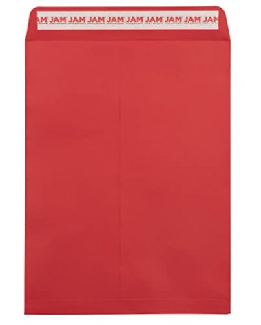 JAM PAPER 9 x 12 Open End Colored Catalog Envelopes with Peel and Seal Closure - Red - 25/Pack