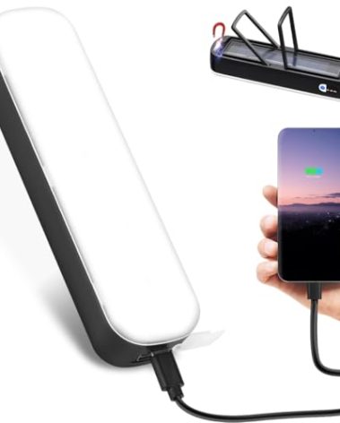 NAKCNM Camping Lantern Solar LED Camp Lamp Light Rechargeable 5 Modes 2000 Lumens Camp Light with Magnet and Hook, Portable Tent Light for Camping Emergency Power (Black)