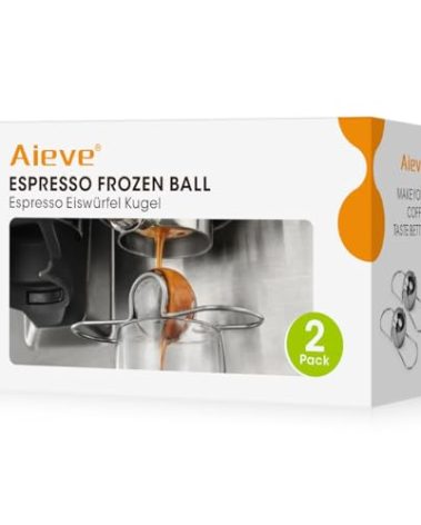 AIEVE 2 Pack Espresso Cooling Ball, Stainless Steel Frozen Ice Rock for Coffee, Espresso Accessories Extract Brew Chilling Tool Chiller Gift for Birthday, Valentine's Day, Christmas