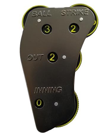 Team3 Umpire Clicker Indicator Baseball Pitch Counter 4-Dial Ball Strike Softball Metal Black