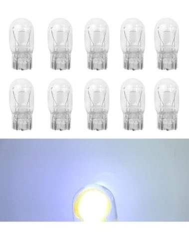 Sandfren Car T20 7443/1891 Dual Wire Brake Bulb, 10PCS 12V 21/5W Automotive Turn Signal Tail Light, Super Bright Vehicle DRL Indicator Lighting Replacement, Universal for Most Cars (White)