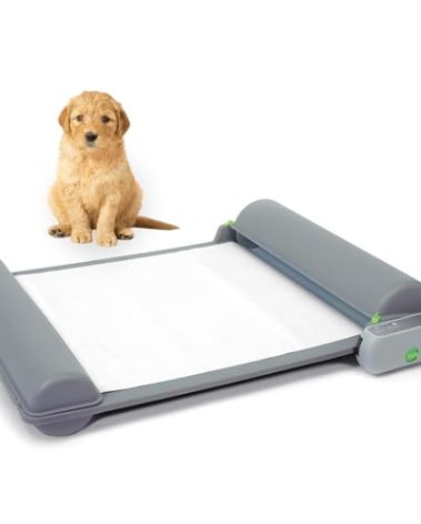 BrilliantPad Indoor Dog Potty for Small Pets, Basic | Automatic Self Cleaning with Odor Control, Puppy Training Alternative to Grass Turf, Mess Free | Includes 1 Disposable Absorbent Pee Pad Roll