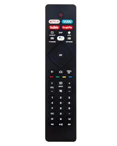 Replace Voice Remote Compatible with Philips Smart LED TV 4K Ultra HD (2160p) Android Smart LED TV URMT47CND0 65PFL5766/F7 55PFL5766/F7 43PFL5766/F7 32PFL5505/F7 50PFL5766/F7 50PFL5604/F7 75PFL5604/F7