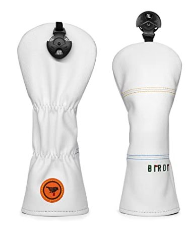 Golf Headcovers Golf Driver Fairway Hybrid Head Cover Golf Blade Mallet Putter Cover Birdie Design Premium Leather Waterproof Driver Fairway(FW) Wood Hybrid(UT) with Number Tags (for Hybrid(1pcs))