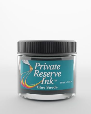 Private Reserve Ink Blue Suede – Premium 60ml Fountain Pen Ink Bottle | Elegant Mid-Blue Tone with Fast-Drying Formula | Archival Quality & pH-Balanced | Ideal for Professional Writing & Art