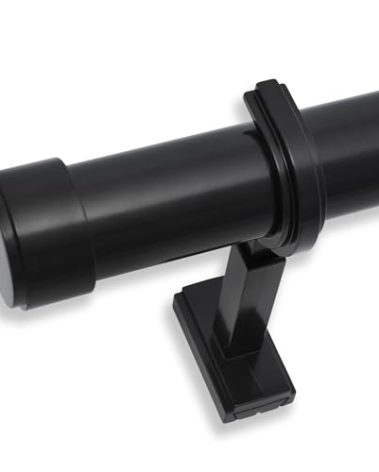 BlastHome® Non-Adjustable Luxury Curtain Rods for Windows, 1 ¼” Rod Set, 4 foot Fixed Length, Tuxedo Black