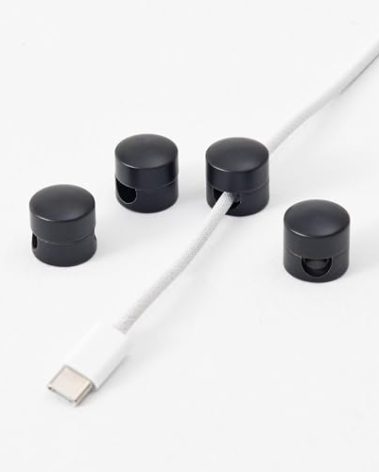 BRIGHTTIA Cable Clips - Premium Brass Cord Management for Home, Office & Car - Multipurpose Wire Holder Organizer - Sleek & Durable Design - Ideal Gift for Men, Women & Students - 4-Pack (Matte Black)