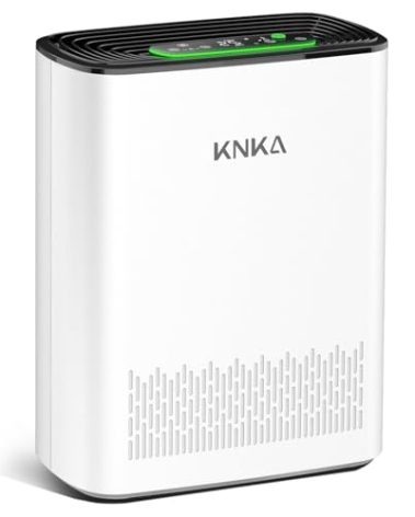 KNKA Air Purifier for Home Bedroom, True HEPA Air Cleaner with Washable Pre-Filter, AQI Display, Turbo Mode for Pets, Allergies, Dust, Pollen