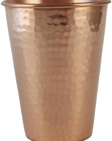 DEDE Copper - CC Series (22 oz) - Super Heavy Weight Drinking Cups or Serving Cold Beverages and Cocktail Mugs, Handmade Unlined Uncoated 100% Pure Copper 5-Inches Tall Tumblers (Hammered)
