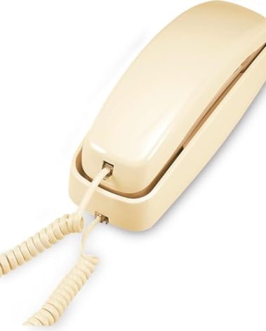 AT&T TRIMLINE 210 Corded Home Phone, No AC Power Required, Improved Easy-Wall-Mount, Lighted Big Button Keypad, 13 SpeedDial Keys, Last Number Redial, Mute, Flash, Volume Control, Beige