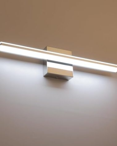 BRIVOLART LED Vanity Light Bar 20 Inch Bathroom Light Fixtures 12W Over Mirror Lighting Chrome Vanity Lights Fixtures Modern Bathrooms Lamps Acrylic Bath Wall Light Fixtures