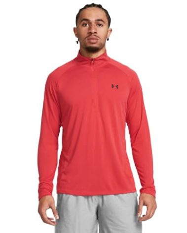 Under Armour Mens Tech 2.0 1/2 Zip-Up T-Shirt, (814) Red Solstice / / Black, Small