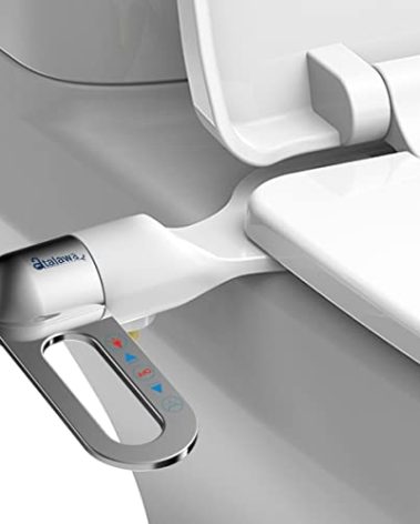 Bidet Toilet Seat Attachment Ultra Slim Bidet With Self Cleaning Dual Nozzle Adjustable Water Non Electric Bidet Fresh Water Spray for Sanitary and Feminine Wash (Sliver)