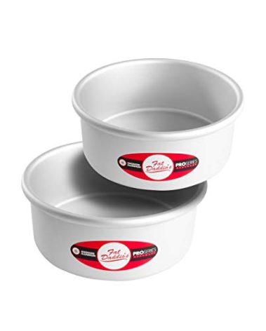 Fat Daddio's Anodized Aluminum Round Cake Pans, 2 Piece Set, 7 x 3 Inch