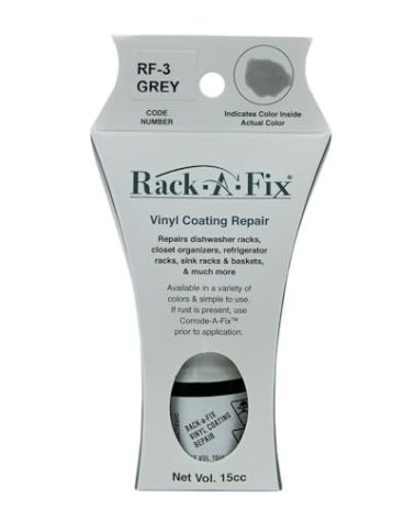 Rack-A-Fix Grey Touch Up Vinyl Coating Repair for Dishwasher Racks & More, RF-3
