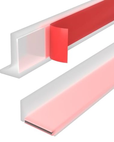 Shower Threshold Water Dam Guard - Self-Adhesive Silicone Waterproof Barrier, Leak-Proof, Flexible, Easy Installation, Customizable Length for Showers, Bathtubs, Sinks, and Countertops by Hzetuu