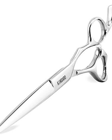 5.5" Professional Hair Scissors Barber Haircut Cutting Scissors Hairdresser 440C Hair Shears Blind Hole Convex Edge KINSARO for Hairdresser Barber or Home Use